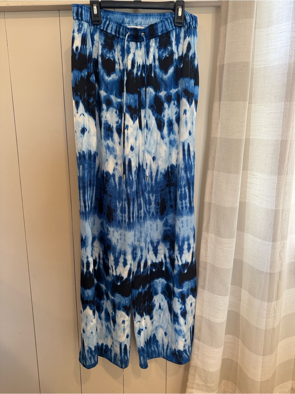 Michael Kors Blue and White Tie-Dye Maxi Skirt